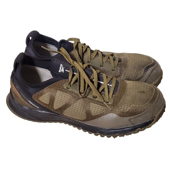 Reebok Men 12 All Terrain Freedom Safety Steel Toe Sneakers Green Olive Shoe EUC - Picture 1 of 12